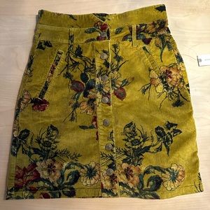 NWT ANTHROPOLOGIE PILCRO CORDUROY MINI SKIRT size 0